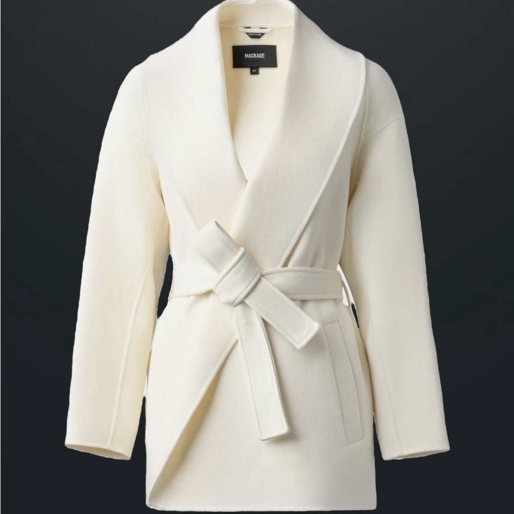 MACKAGE TYRA CREAM S - BRAND NEW LADIES WOOL COAT